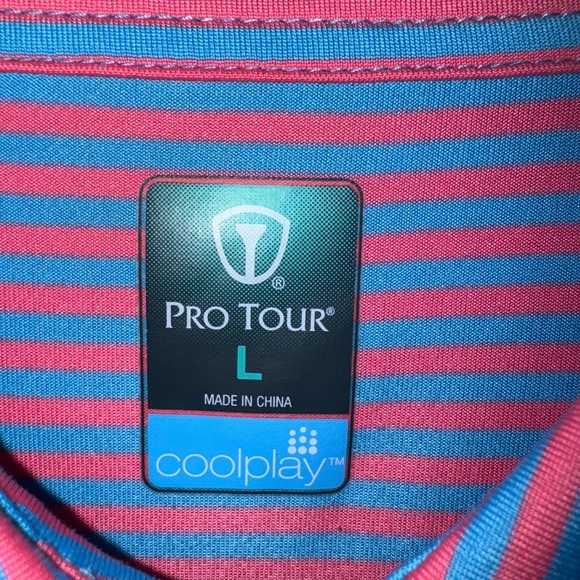 Striped Polo Shirt - Pink and Blue - Picture 2 of 2